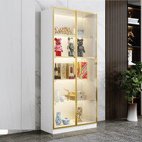 Gold Frame Glass Door Display Cabinet DSC2060